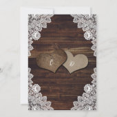 Rustikaler Chic Wood Burlap Lace String Lights Hoc Einladung (Rückseite)