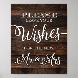 Rustikaler Chic wünscht sich MR und MRS, signieren Poster