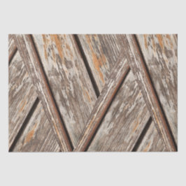 Rustikaler Chic Zickzack Geometric Holztextur Seidenpapier