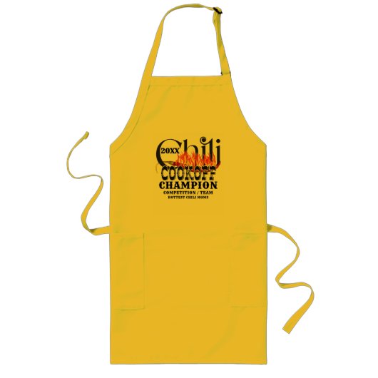Rustikaler Chili Cook Off Teamsieger Champion Lange Schürze (Vorne)