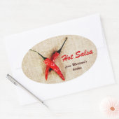 rustikaler Chili Paprikaschoten warme Salsa Sauce Ovaler Aufkleber (Umschlag)