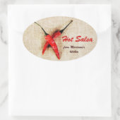 rustikaler Chili Paprikaschoten warme Salsa Sauce Ovaler Aufkleber (Tasche)