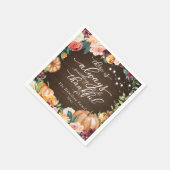 Rustikaler Chill Fall Floral Erntedank Dinner Napk Serviette (Ecke)