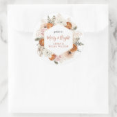 Rustikaler Citrus Floral Weihnachtsfeiertag Runder Aufkleber (Tasche)