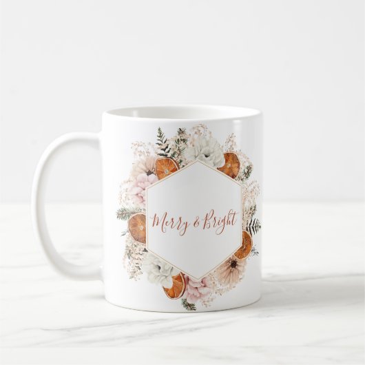 Rustikaler Citrus Pine Weihnachtsfeiertag Kaffeetasse (Links)