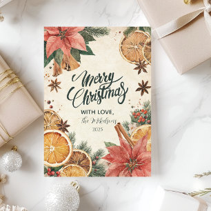 Rustikaler Citrus Poinsettia Frohe Weihnachten