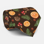 Rustikaler Citrus Winter Botanische Weihnachten Krawatte (Gerollt)