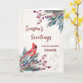 Rustikaler Coach Weihnachtsfeiertag Karte (Gelbe Blume)