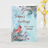 Rustikaler Coach Weihnachtsfeiertag Karte (Gelbe Blume)