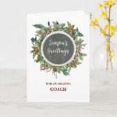 Rustikaler Coach Weihnachtsfeiertag Karte (Gelbe Blume)