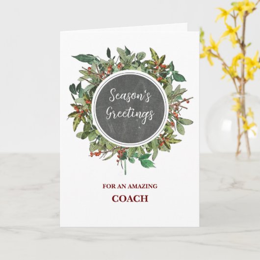 Rustikaler Coach Weihnachtsfeiertag Karte (Gelbe Blume)