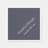 Rustikaler Cocktail für Lila Monogramm Hochzeitsta Serviette (Vorderseite)