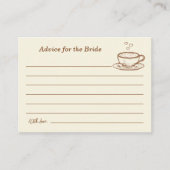 Rustikaler Coffee Brautparty Advice für die Braut Begleitkarte (Vorderseite)