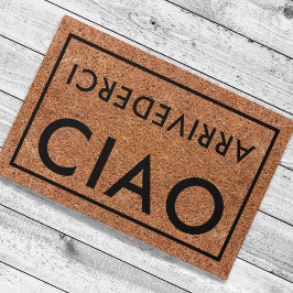 Rustikaler Coir Black Ciao Arrivederci Italienisch Fußmatte