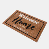 Rustikaler Coir Familienname Begrüßung Zuhause Fußmatte (Schrägansicht)