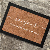 Rustikaler Coir Familienname Bonjour Französisch W Fußmatte