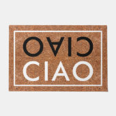 Rustikaler Coir Italienisch Willkommen Schwarz-Wei Fußmatte (Vorderseite)