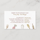 Rustikaler Cook Koch Aquarell Backutensien Bäckere Visitenkarte (Rückseite)