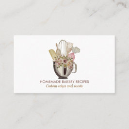 Rustikaler Cook Koch Aquarell Backutensien Bäckere Visitenkarte