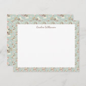 Rustikaler Cotattcore Wasserfarbenflorale Bezeichn Mitteilungskarte (Vorne/Hinten)