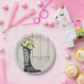 Rustikaler Country Boot mit Daisis-Brautparty Pappteller (Party)