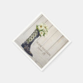 Rustikaler Country Boot mit Daisis-Brautparty Serviette (Ecke)