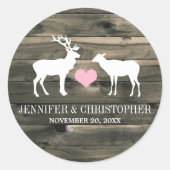 Rustikaler Country Buck and Doe Umschlag Aufkleber (Vorderseite)