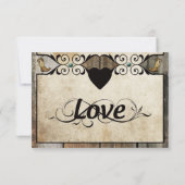 Rustikaler Country Western Hochzeitkarte RSVP (Rückseite)