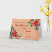 Rustikaler Cousin und seine Ehefrau Weihnachten Karte (Gelbe Blume)