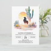 Rustikaler Cowboy Birthday Einladung (Stehend Vorderseite)