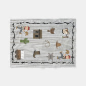 Rustikaler Cowboy Blonde Haahaarige Boy Cowpoke Fleecedecke (Vorderseite (Horizontal))