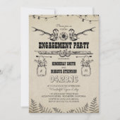 Rustikaler Cowboy Boost Engagement Party Einladung (Vorderseite)