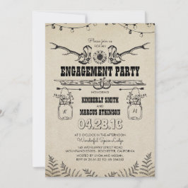 Rustikaler Cowboy Boost Engagement Party Einladung