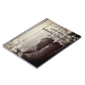 Rustikaler Cowboy Boots Blume Western Hochzeit Notizblock (Linke Seite)