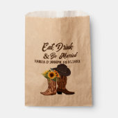 Rustikaler Cowboy Boots Sonnenblumenblume Western Geschenktütchen (Vorderseite)