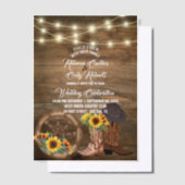 Rustikaler Cowboy Boots Sonnenblumenblume Western  Pergament Einladungen (Versetzt)