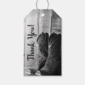 Rustikaler Cowboy Boots Western Gastgeschenk Hochz Geschenkanhänger (Vorderseite)