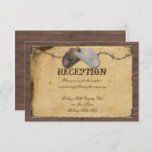 Rustikaler Cowboy HAT Hochzeitsempfang Begleitkarte (Vorne/Hinten)