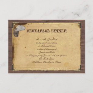 Rustikaler Cowboy Hats Hochzeit-Probe Einladung