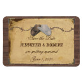 Rustikaler Cowboy Hats Hochzeit retten das Datum Magnet (Horizontal)