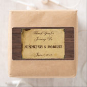 Rustikaler Cowboy Hats Hochzeitswasser-Flascheneti (Insitu)