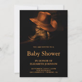 Rustikaler Cowboy-Hut und Boots Baby-Dusche Einladung (Vorderseite)