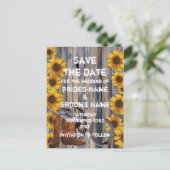 Rustikaler Cowboy-Landstil Save the Date Ankündigungspostkarte (Stehend Vorderseite)