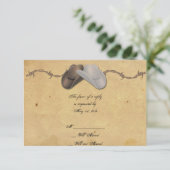 Rustikaler Cowboy mit Barbier-Antwortkarte RSVP Karte (Stehend Vorderseite)