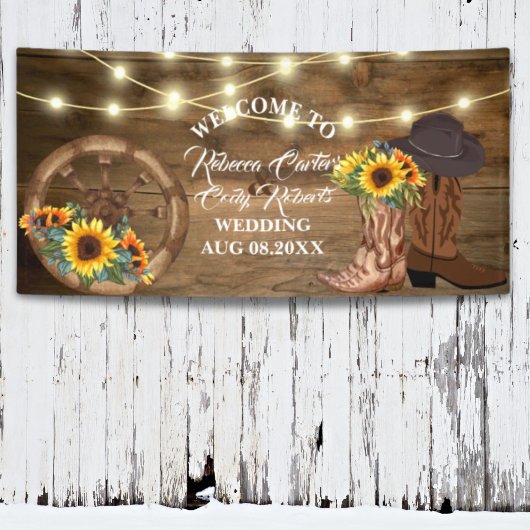 Rustikaler Cowboy Sonnenblumen Western Hochzeit Be Banner