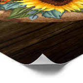 Rustikaler Cowboy Sonnenblumen Western Hochzeit Be Poster (Ecke)