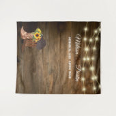 Rustikaler Cowboy-Sonnenblumen-Western Hochzeitsvo Wandteppich (Vorderseite (Horizontal))