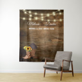 Rustikaler Cowboy-Sonnenblumen-Western Hochzeitsvo Wandteppich (Beispiel)