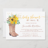 Rustikaler Cowboy stickt Aquarell Babydusche per P Einladung (Vorderseite)