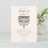 Rustikaler Cowboy-Weihnachten Einladung (Stehend Vorderseite)
